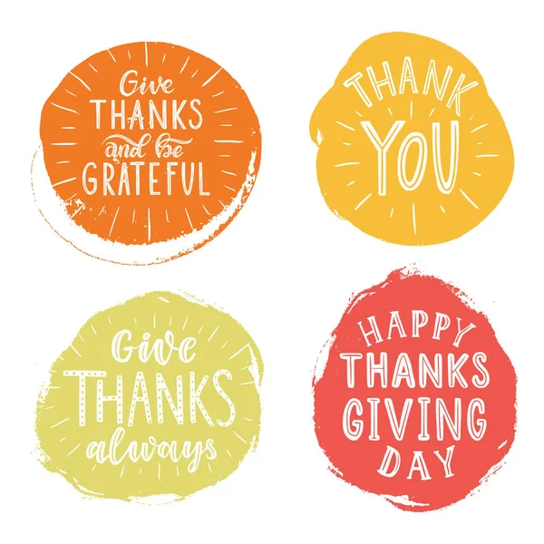 Feliz día de acción de gracias, Dar gracias y ser agradecido, Dar gracias siempre, Gracias . — Archivo Imágenes Vectoriales