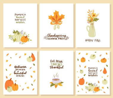 Kart seti. Şükran Günü.