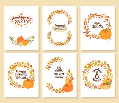 Şükran Günü kartların kutlu olsun. Minnettar, kutsanmış. 