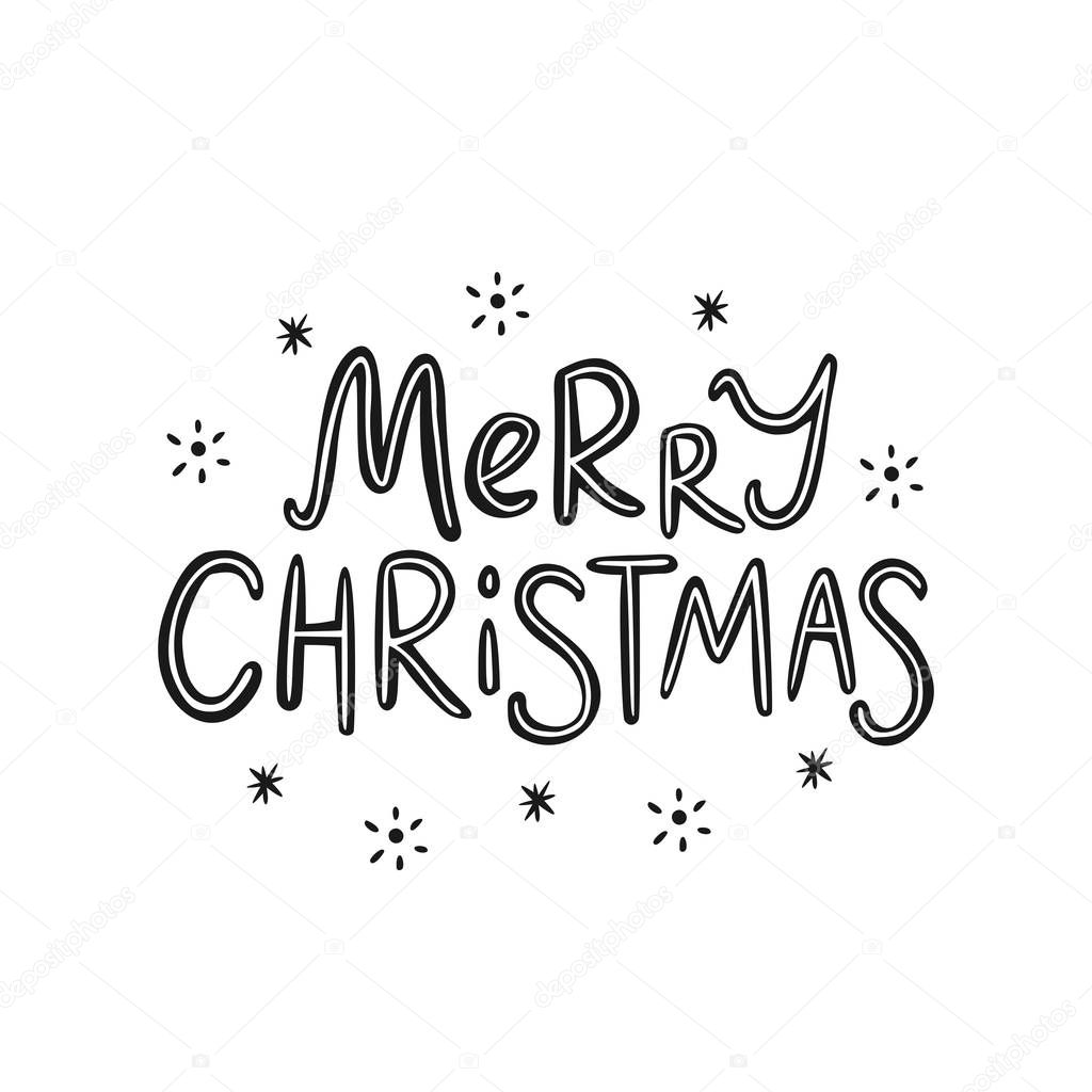 Merry Christmas. Vector lettering.