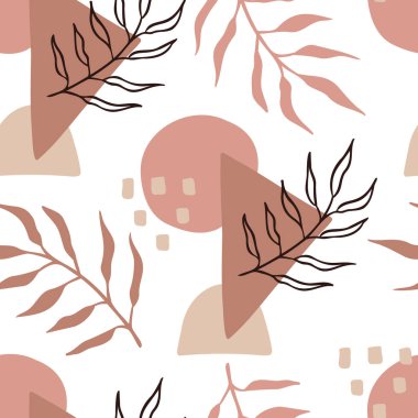 Kusursuz desen. Organik soyut şekillerin ve karalama nesnelerinin modaya uygun vektör çizimi.