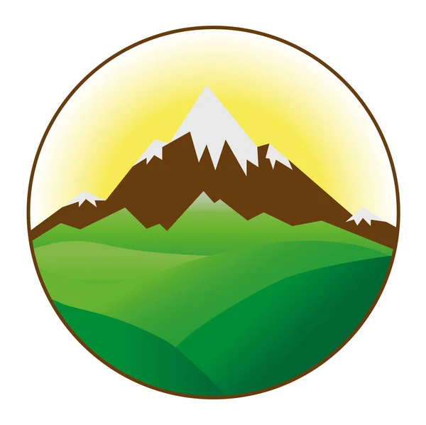 Icono Las Montañas Prados Alpinos — Vector de stock