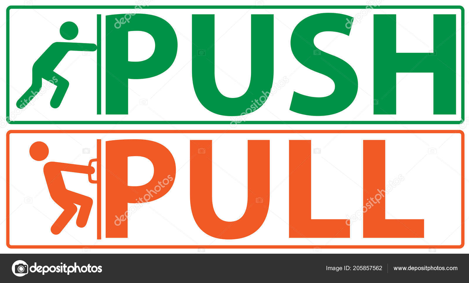 push pull vector illustration stock vector vitizh 205857562