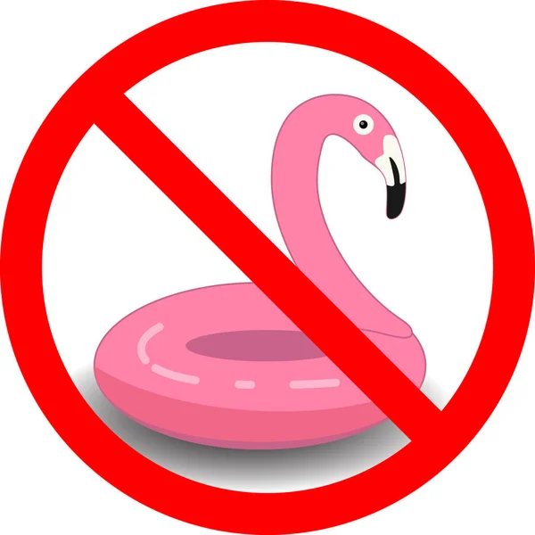 Flamingo Powerboats simgesi Beyaz şeffaf arka plan üzerinde vektör illüstrasyon izole, yüzme yasaktır