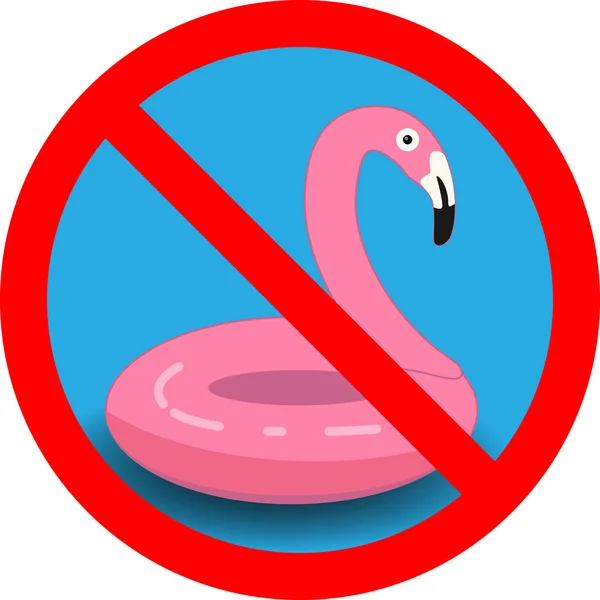 Flamingo Powerboats simgesi Beyaz şeffaf arka plan üzerinde vektör illüstrasyon izole, yüzme yasaktır