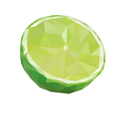 Poligonal meyve - kireç. Düşük poli. Vektör çizim.