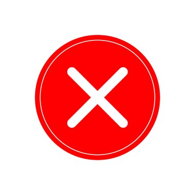 Kırmızı kene. Kızıl Haç. Kene sembolü, rozet, kırmızı işaret. Bitmiş. Vektör çizim. renouncement, engellendi, Hayır