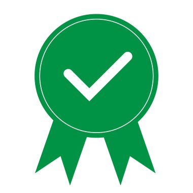 Yeşil kene. Yeşil onay işareti. Kene simge, simge, yeşil renkte imzalamak. Bitmiş. Hisse senedi vektör çizim.