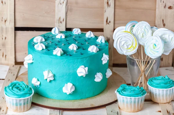 Festive Wedding Cake Turquoise Color — Stock Photo, Image