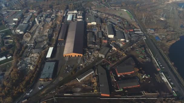 Usine de recyclage des métaux, parc à ferraille, compte tenu du drone 