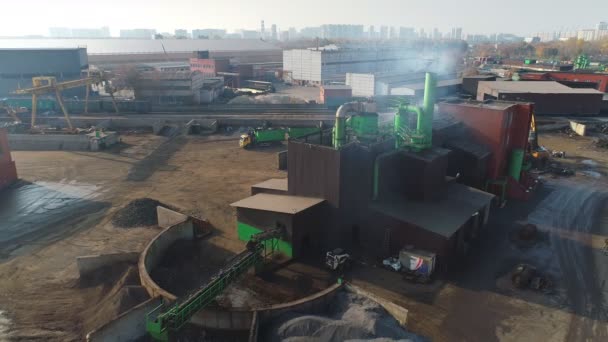 Schüsse aus einer Drohne Metallverarbeitungsanlage — Stockvideo