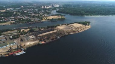 nehir limanı içinde Rusya, Samara şehir görünümünü hava
