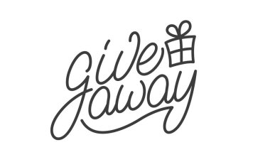 Giveaway. Sosyal medya pazarlama için Yazı etiket ibaresi tasarımı vermek