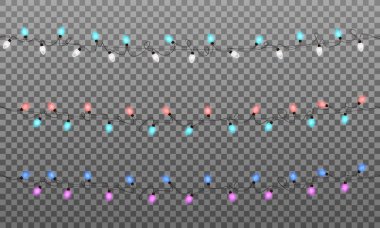 Noel ışıkları. Gerçekçi çok renkli sicim ışıkları için çelenk