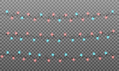 Noel ışıkları. Gerçekçi çok renkli sicim ışıkları için çelenk