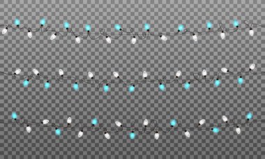 Noel ışıkları. Gerçekçi çok renkli sicim ışıkları için çelenk