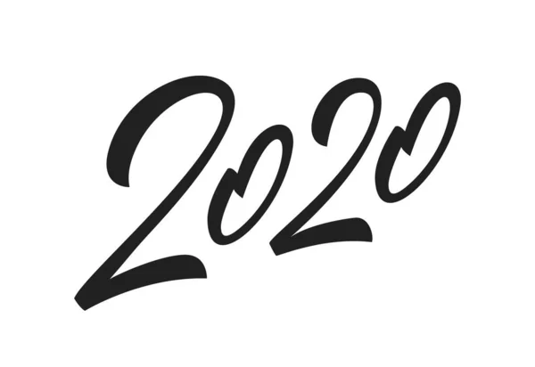 2020. Vacanze di Capodanno auguri lettering calligrafia 2020 — Vettoriale Stock