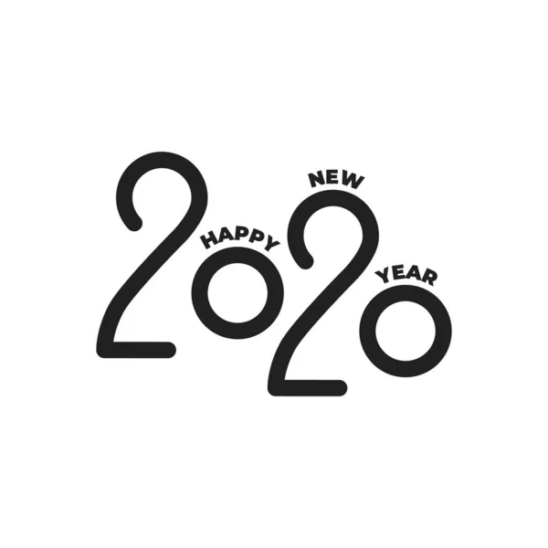 2020 New Year. Winter holiday lettering typography logo for New Year 2020 celebration