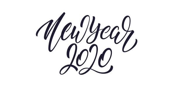 Nouvel An 2020. Lettrage calligraphie design pour la célébration du Nouvel An — Image vectorielle