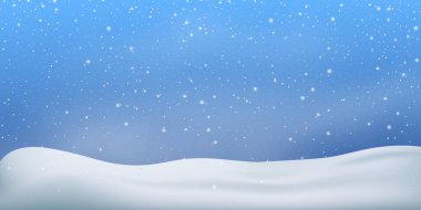 Kar mevsimi arka planı. Kar yağışı, farklı şekillerde kar taneleri. Noel tipi kar fırtınası