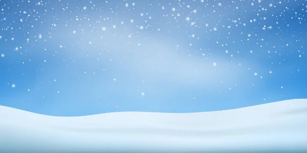 Снежный фон Снег, снежинки в разных формах. Рождественская снежная буря — стоковый вектор