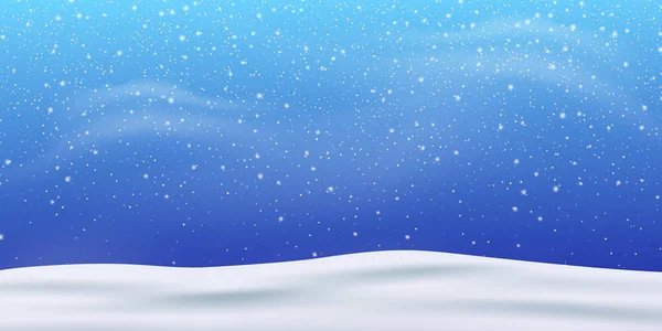 Сніг. Зимовий різдвяний снігопад фону. Снігопад, сніжинки в різних формах — стоковий вектор