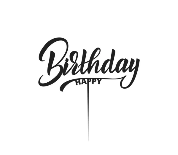 Birthday topper. Happy Birthday template for laser cutting — Stock Vector