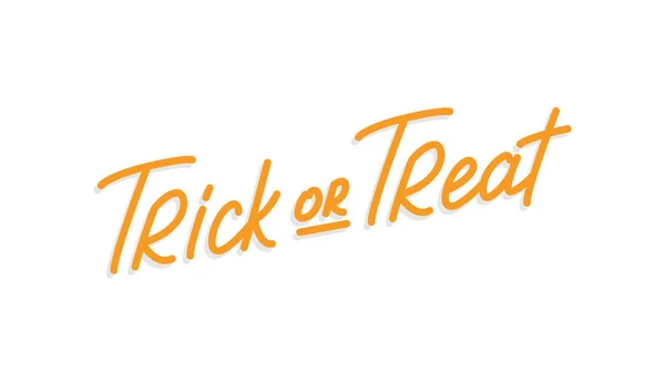 Etiqueta de letras Trick or Treat. Caligrafia feriado Halloween — Vetor de Stock