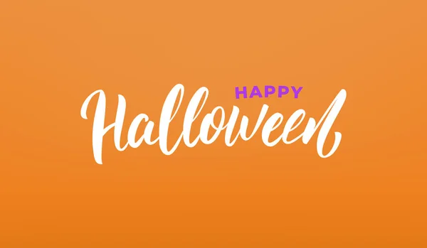 Feliz carta de Halloween. Caligrafia de férias de Halloween —  Vetores de Stock