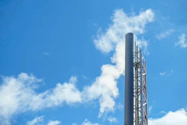 Fumo Fabbrica Sfondo Cielo Blu Inquinamento Ambientale Scena Industriale — Foto Stock