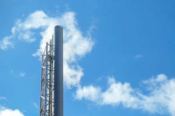 Fumo Fabbrica Sfondo Cielo Blu Inquinamento Ambientale Scena Industriale — Foto Stock