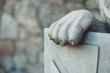 Toresa umudu Saint-Petersburg, Rusya taş aslan heykeli yakın çekim pençe. Mayıs, 11, 2018