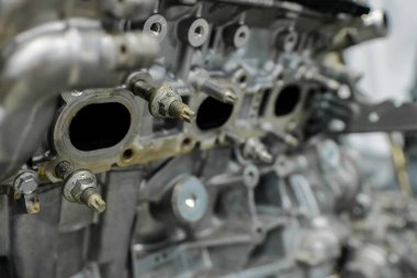 Araba motoru görünümü içinde. Motorlu ayrıntılarda. Yakın çekim