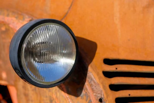 Staré Oranžové Auto Světlometů Detail — Stock fotografie