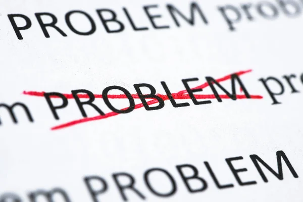 Concept Solving One Problems Word Problem Printed Paper Crossed Out — Stock Photo, Image