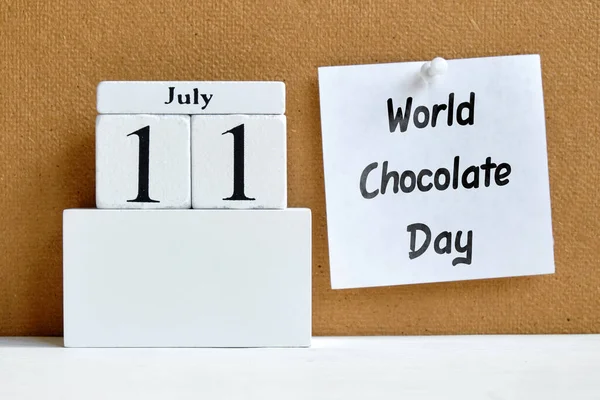Juli Elfte Dagen Månaden Kalenderkoncept World Chocolate Day — Stockfoto