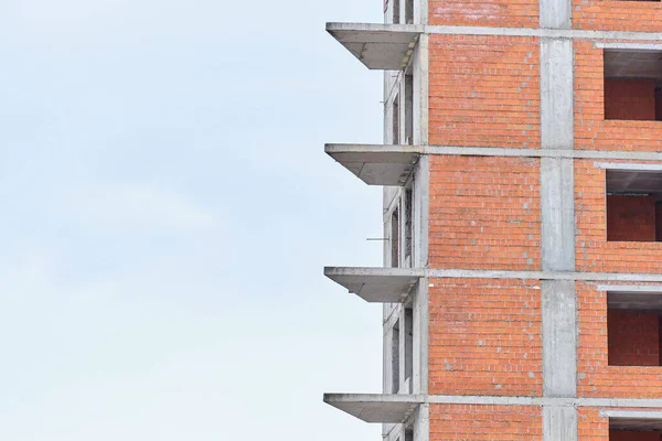 Edificio Gran Altura Construcción Contra Cielo Con Espacio Para Copias — Foto de Stock