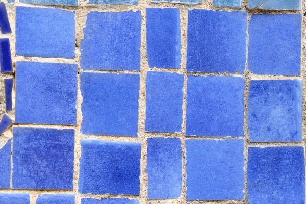 Mosaic Wall Blue Tiles Close — Stock Photo, Image