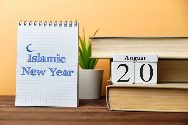 20th august - Islamic New Year. Twentieth day month calendar.