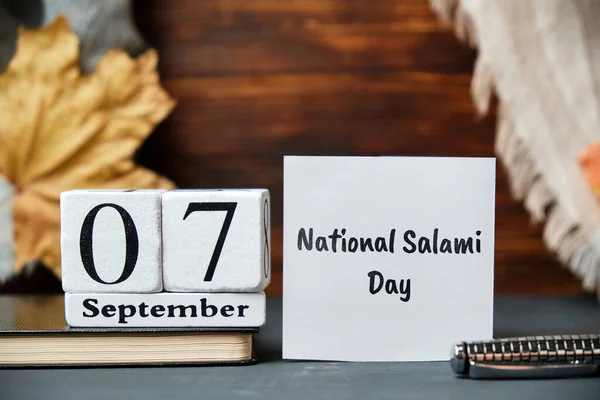 Jour National Salami Automne Mois Calendrier Septembre — Photo