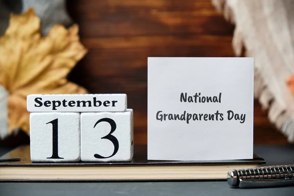Nationale Grootouders Dag Van Herfstmaand Kalender September — Stockfoto
