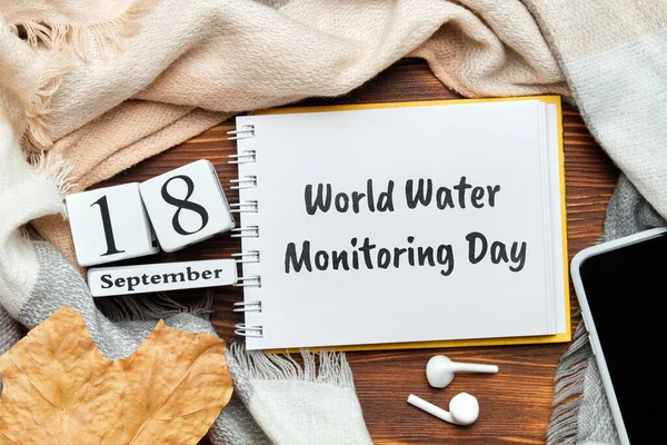 World Water Monitoring Day Höst Månad Kalender September — Stockfoto