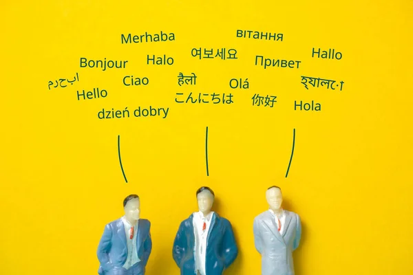 Les Gens Abstraits Dans Différentes Langues Disent Bonjour Concept Traduction — Photo