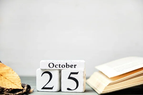 Twenty Fifth Day Autumn Month Calendar October Copy Space — Stock Photo, Image