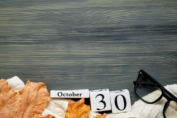 Thirtieth Day Autumn Month Calendar October Copy Space — Stock Photo, Image