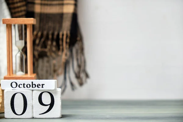 Negende Dag Van Herfstmaand Kalender Oktober Met Kopieerruimte — Stockfoto