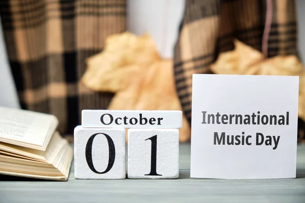 Journée Internationale Musique Mois Automne Calendrier Octobre — Photo