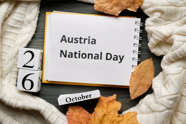 Autriche Fête Nationale Automne Mois Calendrier Octobre — Photo