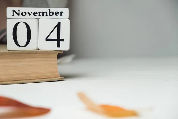 Vierde Dag Van Herfstmaand Kalender November Met Kopieerruimte — Stockfoto