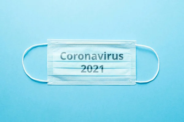Concepto Segunda Ola Coronavirus Covid Sobre Una Máscara Médica 2021 — Foto de Stock